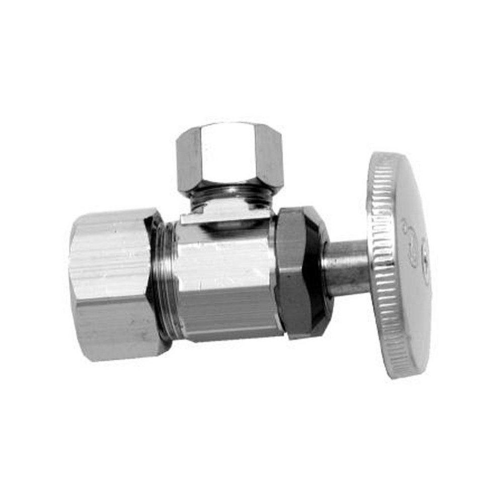 1/2 x 3/8 in. Sweat x Compression Loose Key Angle Supply Stop Valve in Chrome Plated