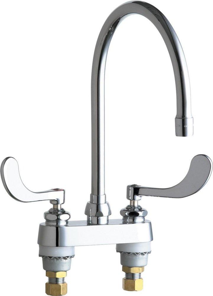 Chicago Faucets 895 Series Two Handle Kitchen Faucet in Chrome Plated