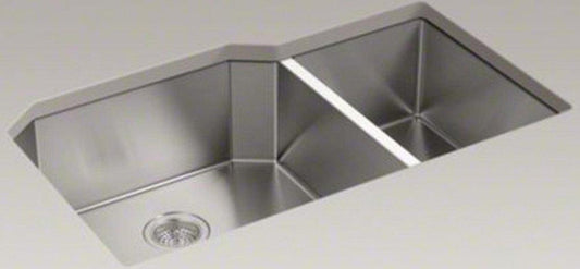 KOHLER Strive® 35-1/2 in. Undermount Stainless Steel Double Bowl Kitchen Sink