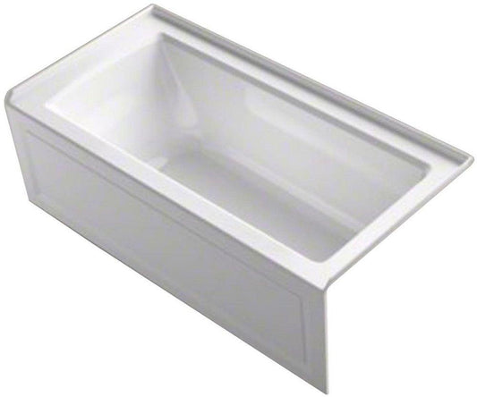 KOHLER Archer® 60 in. x 30 in. Soaker Alcove Bathtub with Left Drain in White
