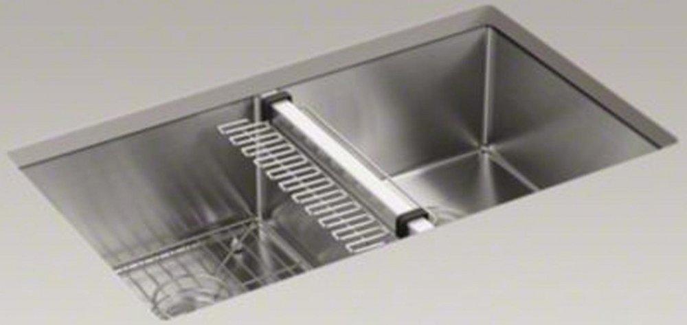 KOHLER Strive® 32 in. Undermount Stainless Steel Double Bowl Kitchen Sink