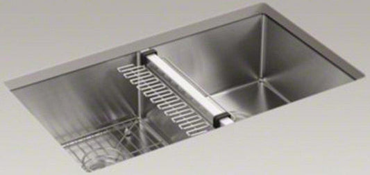 KOHLER Strive® 32 in. Undermount Stainless Steel Double Bowl Kitchen Sink