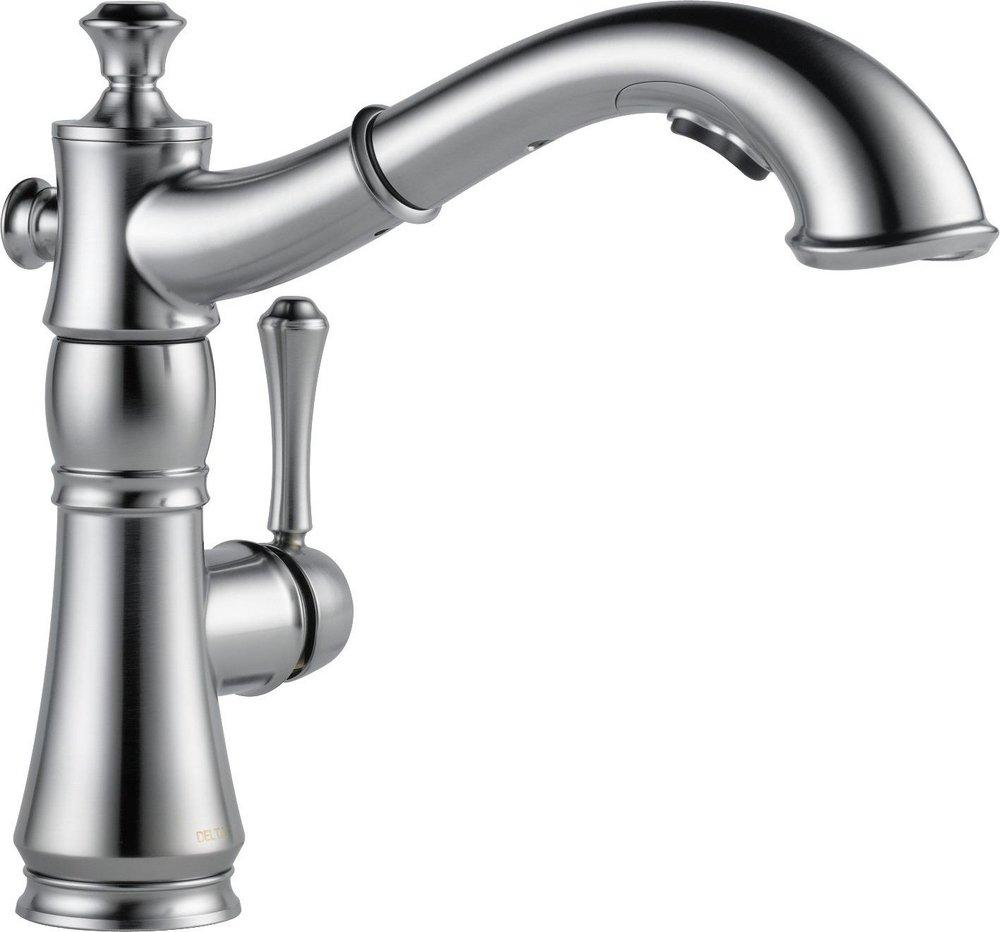 Delta Faucet Cassidy™ Single Handle Pull Out Kitchen Faucet in Arctic Stainless