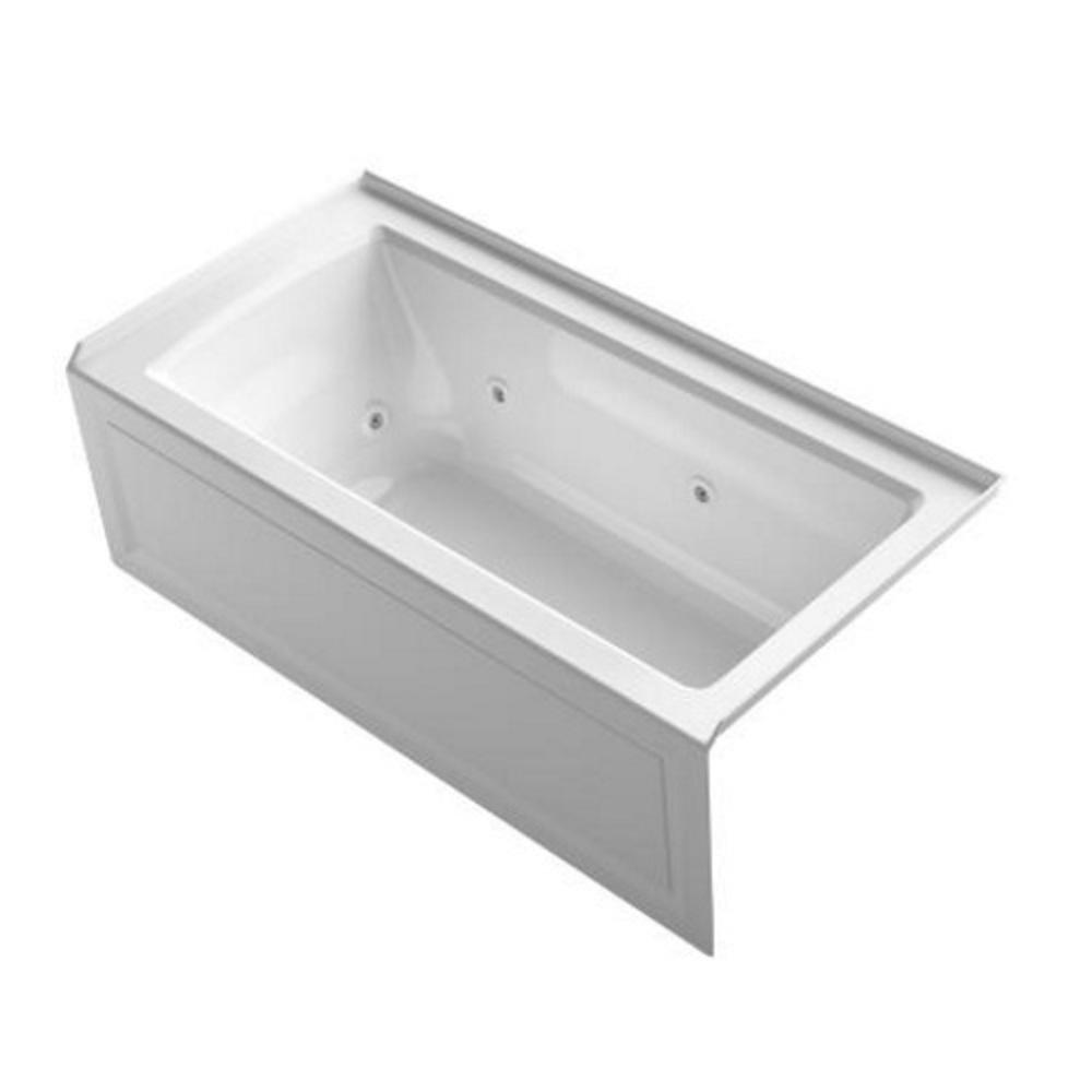 KOHLER Archer® 60 in. x 30 in. Whirlpool Alcove Bathtub with Right Drain in White