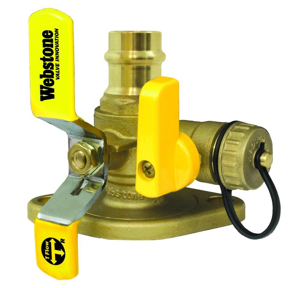 Webstone a brand of NIBCO Isolator® 1 in. Forged Brass Uni-flange Ball Valve with Detachable Rotating Flange and Drain