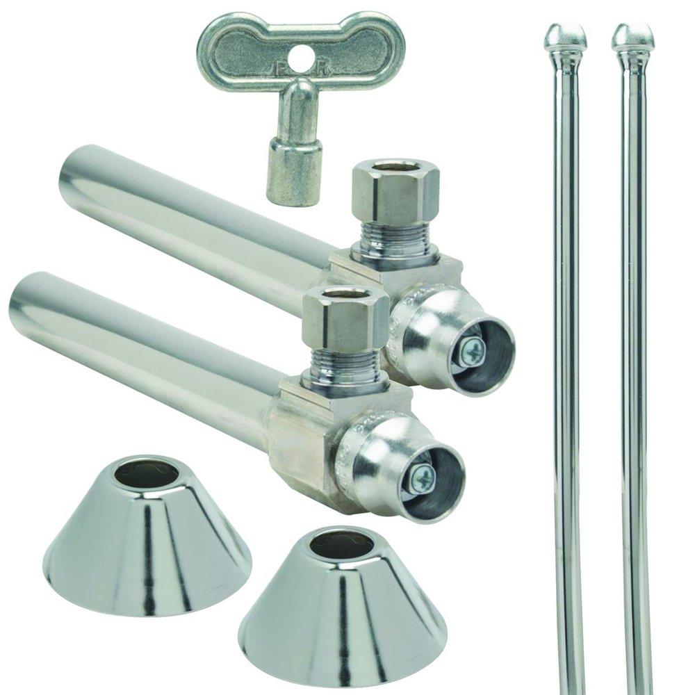 BrassCraft KT™ Series 1/2 x 3/8 in. Sweat x OD Compression Lever Handle Angle Supply Stop Valve in Chrome Plated