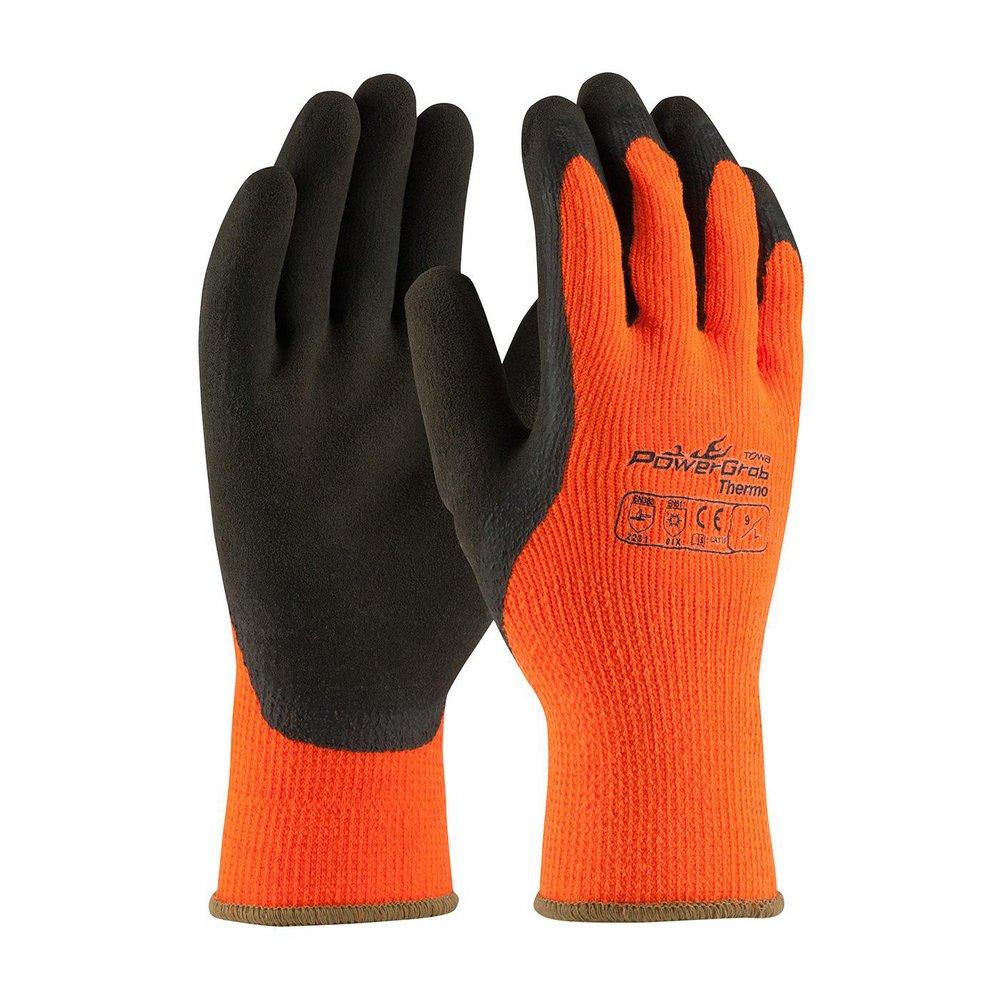 PowerGrab™ Thermo ThermoGrip™ L Size Acrylic Terry Liner and Microfinish Latex High-Visibility Gloves