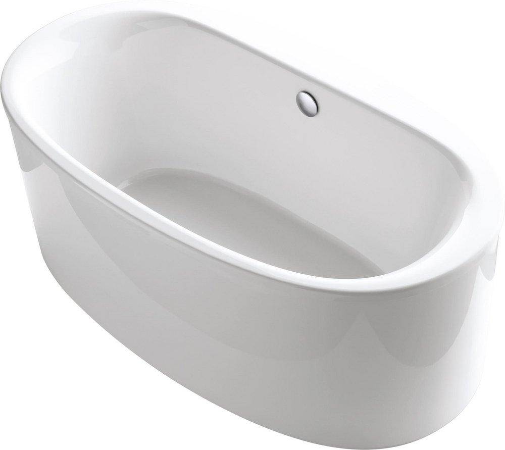KOHLER Sunstruck® 65-1/2 x 36 in. Freestanding Bathtub with Center Drain in White