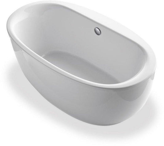 KOHLER Sunstruck® 65-1/2 x 35-1/2 in. Freestanding Bathtub with Center Drain in White