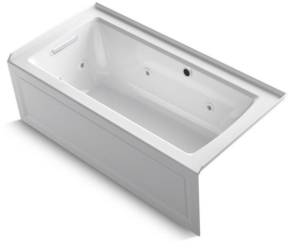 KOHLER Archer® 60 in. x 30 in. Whirlpool Alcove Bathtub with Left Drain in White