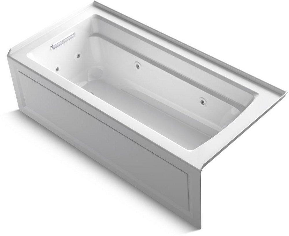 KOHLER Archer® 66 in. x 32 in. Whirlpool Alcove Bathtub with Left Drain in White