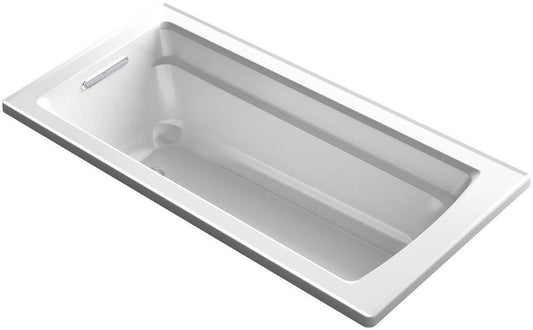 KOHLER Archer® 66 x 32 in. Soaker Drop-In Bathtub with End Drain in White