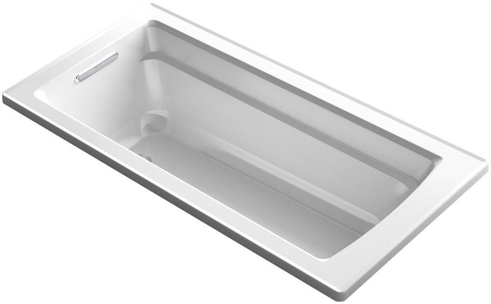 KOHLER Archer® 66 x 32 in. Soaker Drop-In Bathtub with End Drain in White