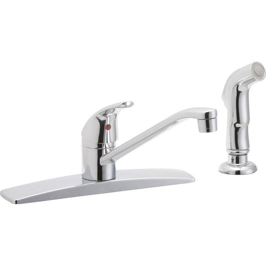 Elkay Everyday Single Handle Kitchen Faucet with Side Spray in Polished Chrome