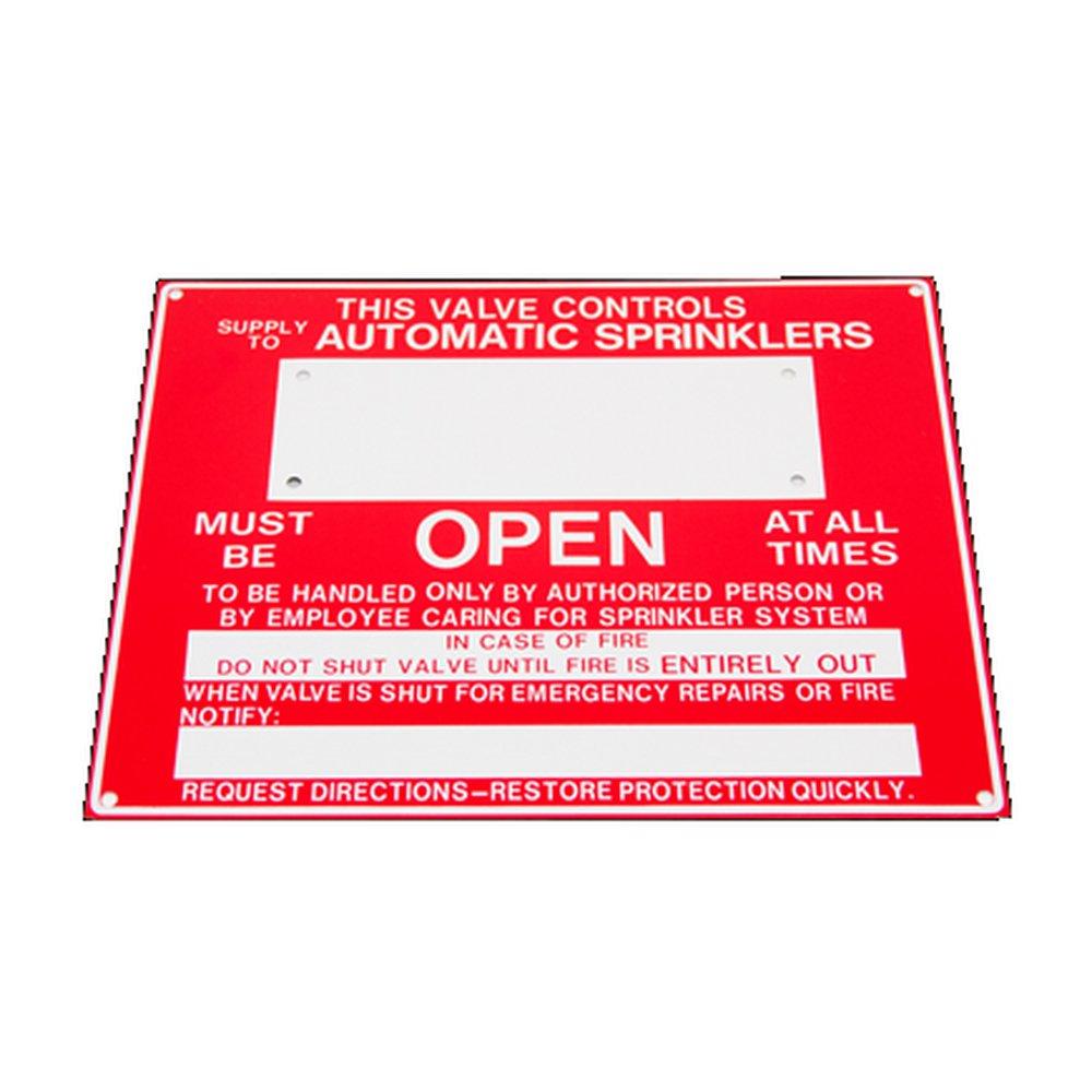 9 x 7 in. Aluminum Control Valve Sign