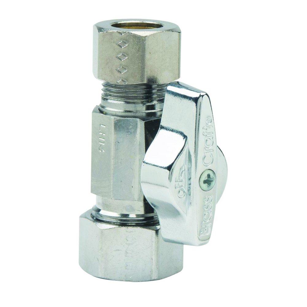 BrassCraft KT™ Series 1/2 in Oval Handle Straight Supply Stop Valve in Polished Chrome
