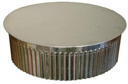 4 in. Galvanized Round Crimped Tee Cap