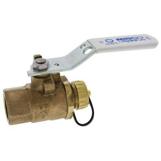 NIBCO T-585-80-LF-HC 3/4 in. DZR Silicon Bronze Full Port NPT x Hose 600# Ball Valve