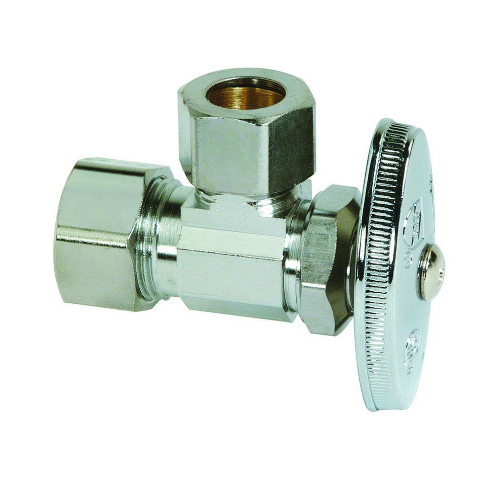 BrassCraft R09 Series 1/2 x 1/4 in. Sweat x OD Compression Knurled Oval Handle Angle Supply Stop Valve in Chrome Plated