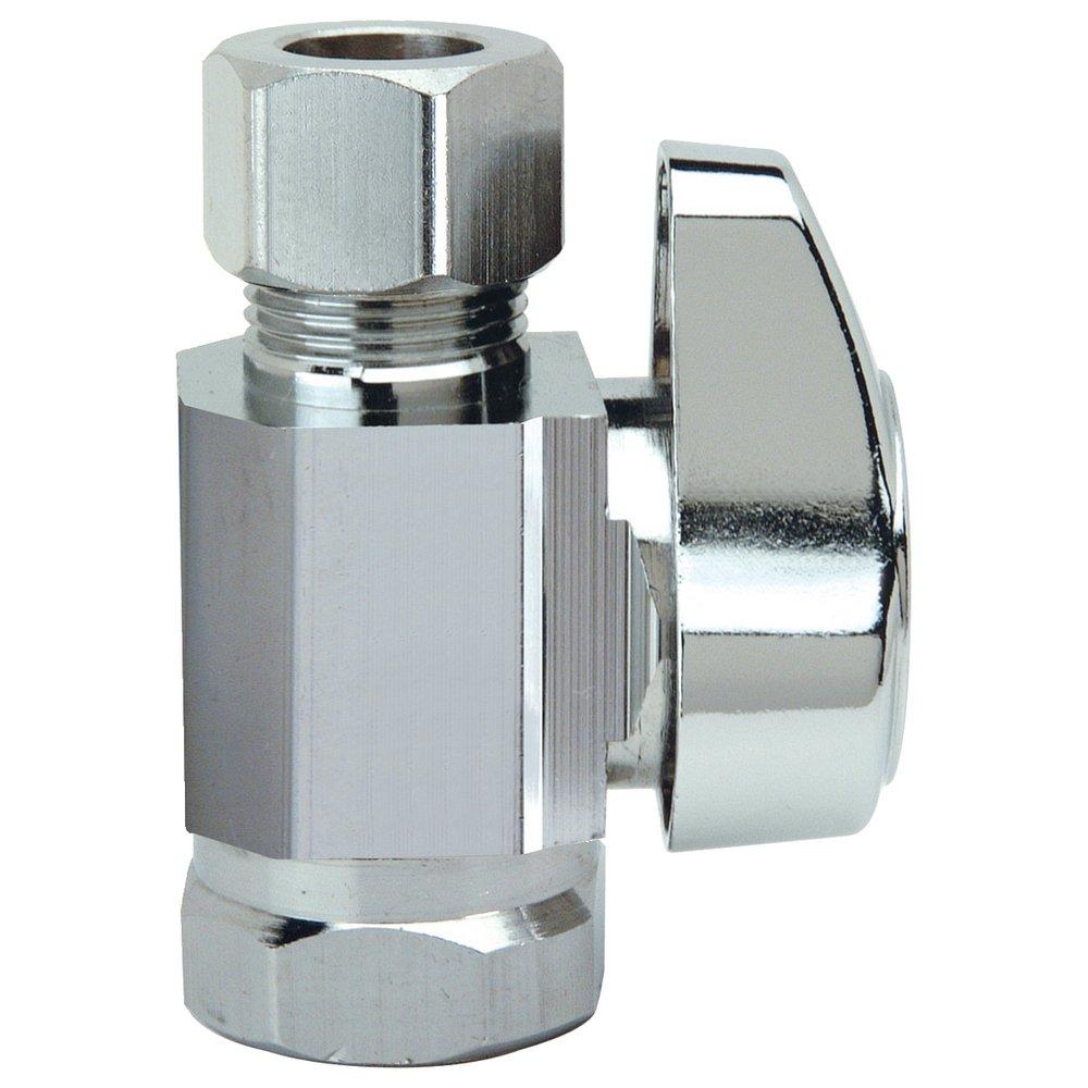 BrassCraft G2R10 Series 1/4 in x 3/8 in Lever Handle Straight Supply Stop Valve in Polished Chrome