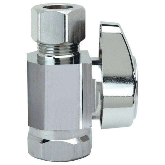BrassCraft G2R10 Series 1/4 in x 3/8 in Lever Handle Straight Supply Stop Valve in Polished Chrome