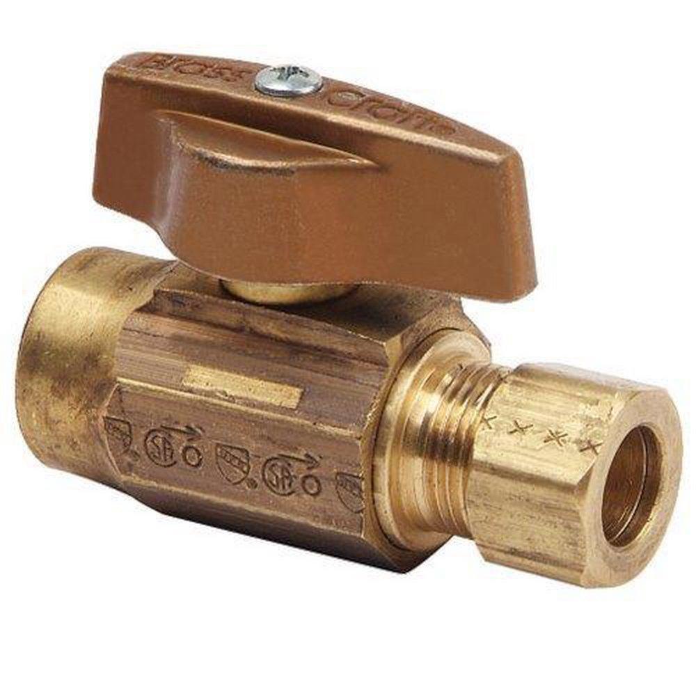 BrassCraft KTR14X Series 1/2 x 3/8 in. Sweat x OD Compression Lever Handle Straight Supply Stop Valve in Rough Brass