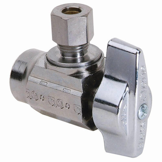 BrassCraft KTR09X Series 1/2 x 1/4 in. Sweat x OD Compression Lever Handle Angle Supply Stop Valve in Chrome Plated
