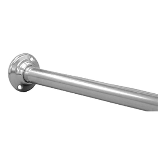 6 in. Aluminum Shower Rod with Steel Flanges