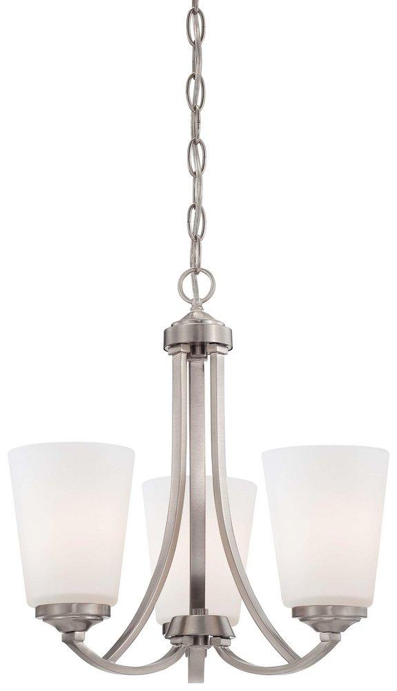 Minka Lavery Overland Park 16 in. 100W 3-Light Medium E-26 Incandescent Chandelier in Brushed Nickel
