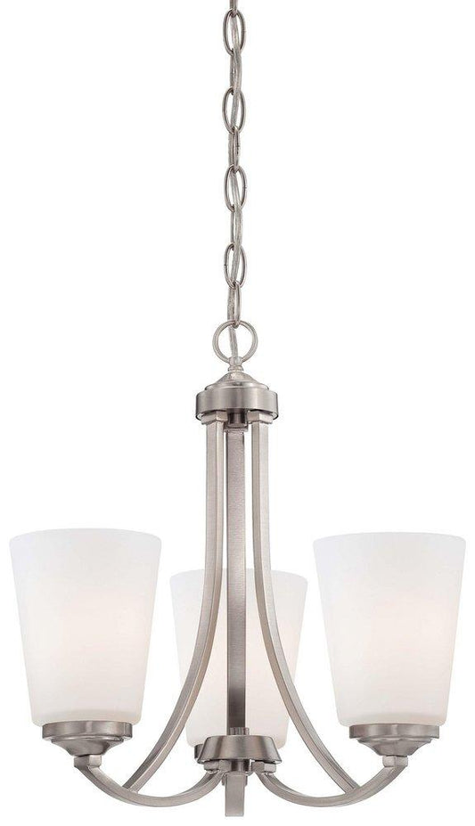 Minka Lavery Overland Park 16 in. 100W 3-Light Medium E-26 Incandescent Chandelier in Brushed Nickel