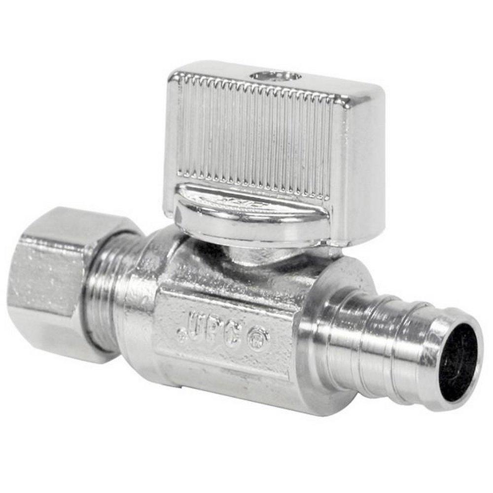 NIBCO Pro-Stop® 1/2 x 3/8 in. MIPT x OD Compression Lever Handle Straight Supply Stop Valve in Chrome Plated