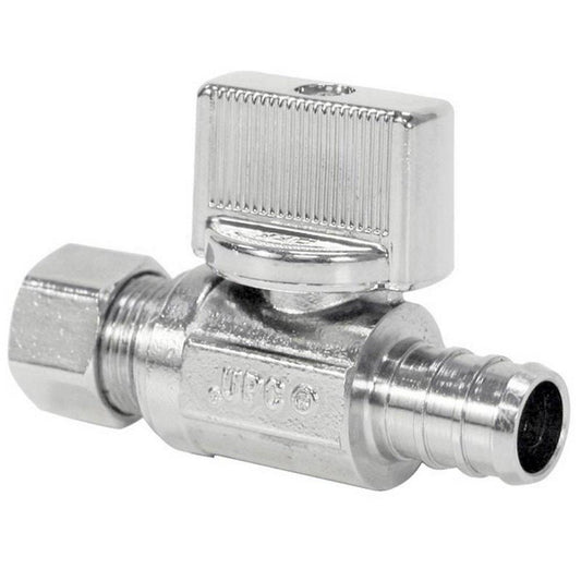 NIBCO Pro-Stop® 1/2 x 3/8 in. MIPT x OD Compression Lever Handle Straight Supply Stop Valve in Chrome Plated