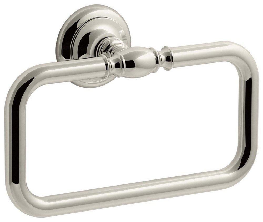 KOHLER Artifacts® Rectangular Closed Towel Ring in Vibrant Polished Nickel