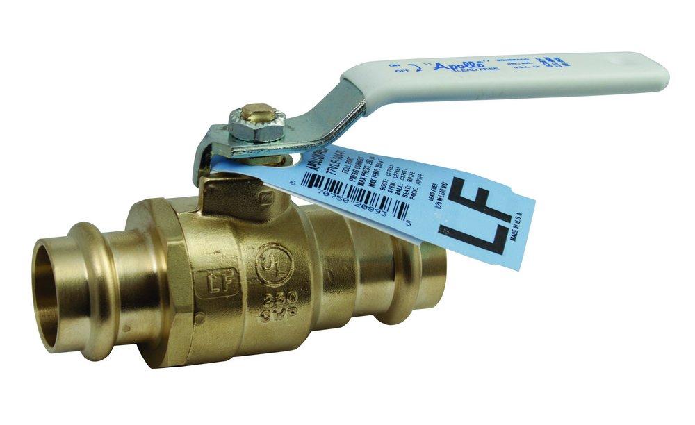 Apollo® Press 77VLF Series 2-1/2 in. Forged Brass Full Port Press Ball Valve