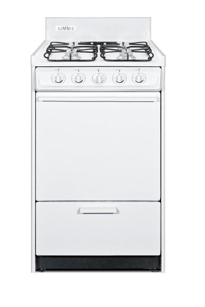 20 in. Gas 4-Burner Open Freestanding Range in White