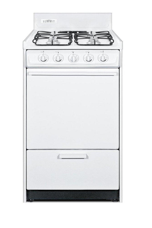 20 in. Gas 4-Burner Open Freestanding Range in White