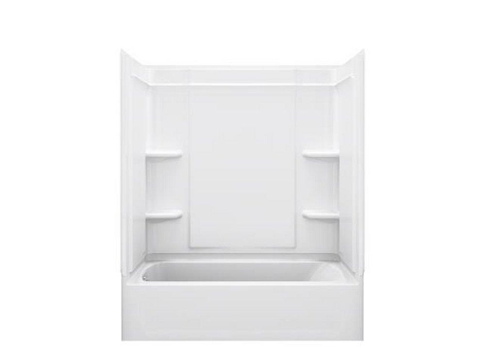 60 x 30 in. Vikrell Alcove Tub and Shower Unit with Left Hand Drain in White