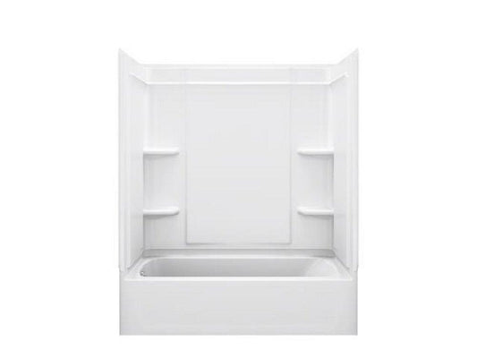 60 x 30 in. Vikrell Alcove Tub and Shower Unit with Left Hand Drain in White