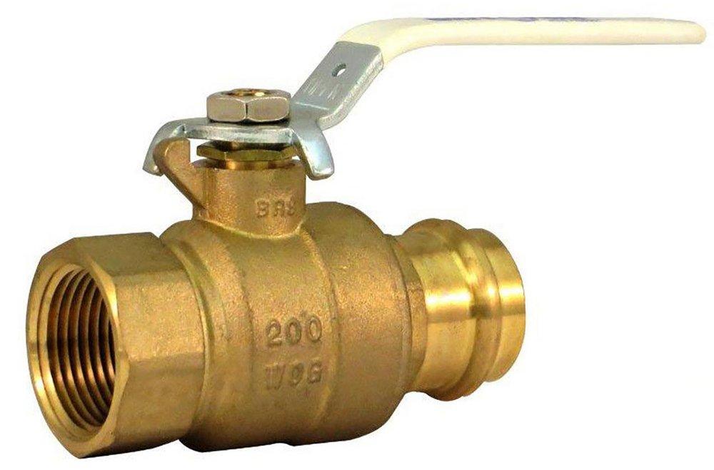 Milwaukee Valve UPBA490B 3/4 in. Forged Brass Full Port Press x Threaded 200# Ball Valve