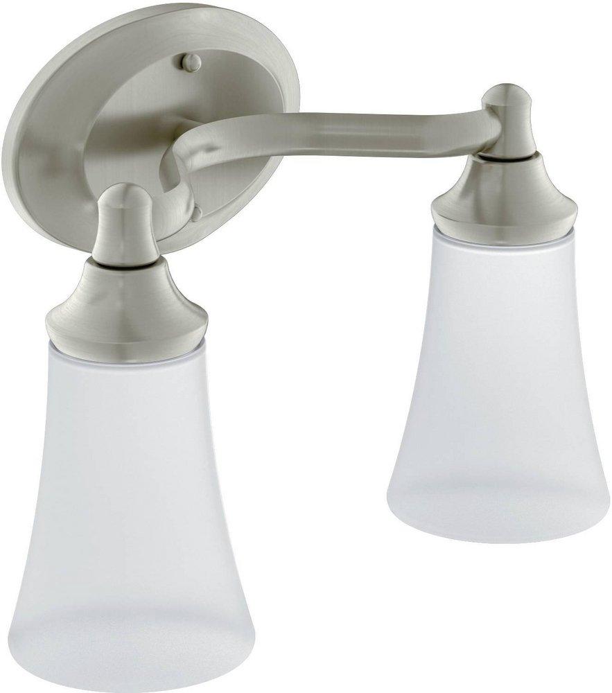 Moen Eva™ 100W 2-Light Medium Base Bracket in Brushed Nickel
