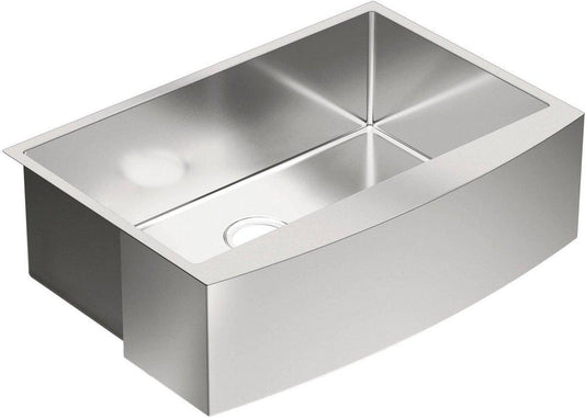 Moen 1800 Series 30 in. Undermount Farmhouse Stainless Steel Single Bowl Kitchen Sink in Brushed Stainless Steel