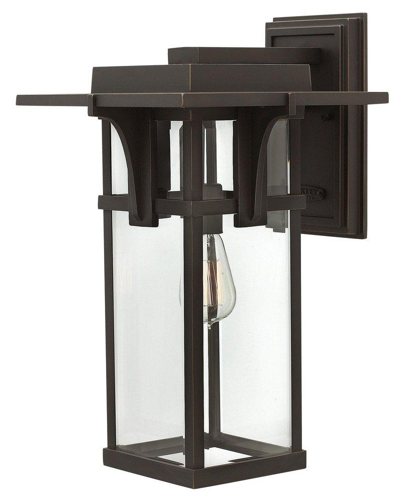 Hinkley Manhattan 100W Medium E-26 Base Wall Lantern in Oil Rubbed Bronze