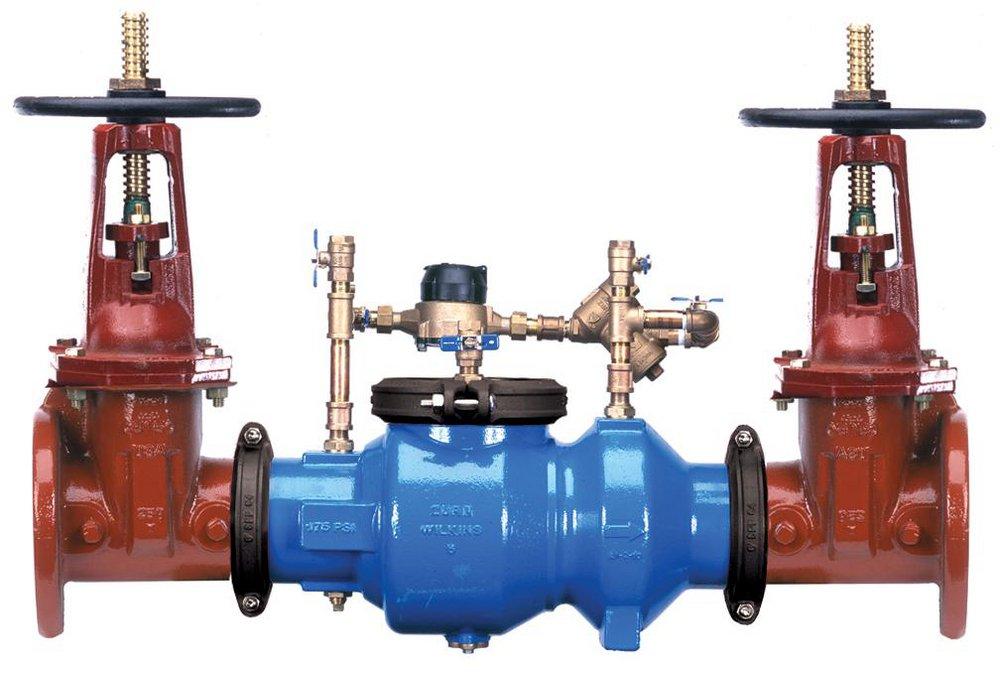 Zurn Wilkins Model 350ADA 4 in. Epoxy Coated Ductile Iron Flanged 175 psi Backflow Preventer