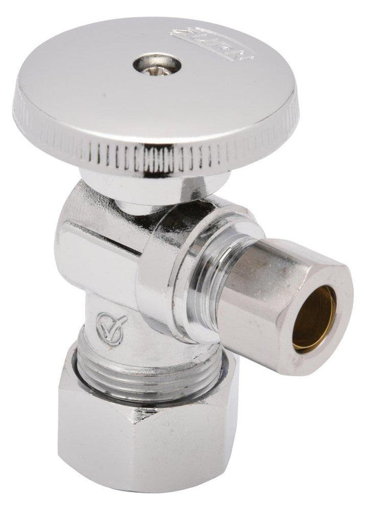 1/2 in x 3/8 in Loose Key Handle Angle Supply Stop Valve in Polished Chrome