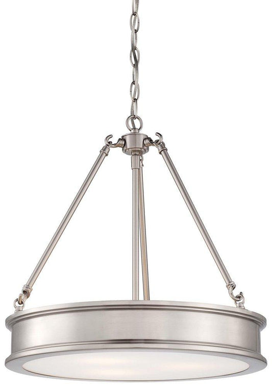 Minka Lavery Harbour Point 100W 3-Light Medium Pendant in Brushed Nickel
