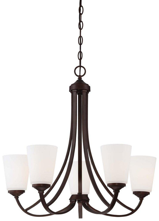 Minka Lavery Overland Park 26 in. 100W 5-Light Medium E-26 Incandescent Chandelier in Vintage Bronze
