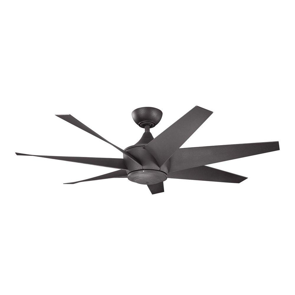Kichler Lighting Lehr II Climates Collection 7-Blade Ceiling Fan in Distressed Black