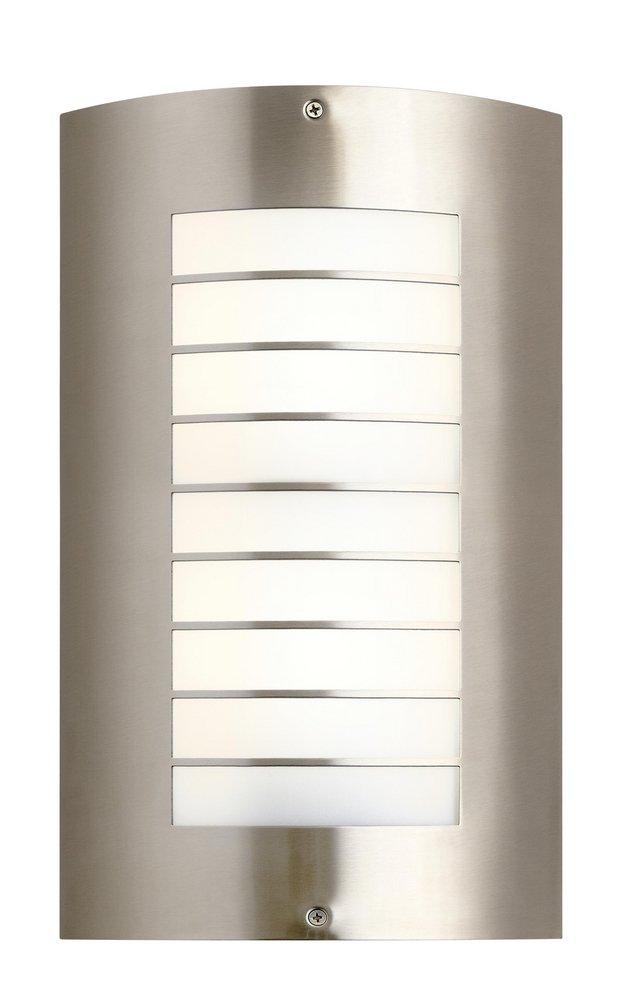 Kichler Lighting Newport 3-3/4 in. 30W 2-Light Outdoor Wall Sconce with White Polycarbonate Diffuser Glass in Brushed Nickel