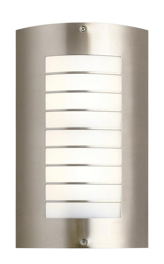 Kichler Lighting Newport 3-3/4 in. 30W 2-Light Outdoor Wall Sconce with White Polycarbonate Diffuser Glass in Brushed Nickel