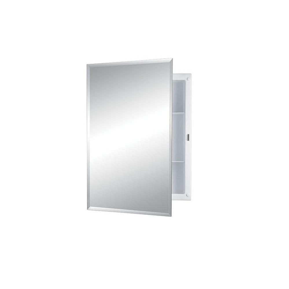Rangaire Builder Series 16 in. Frameless Beveled Mirror Edge Medicine Cabinet Overpacked in Basic White